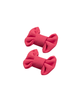 Coral Bow Clips